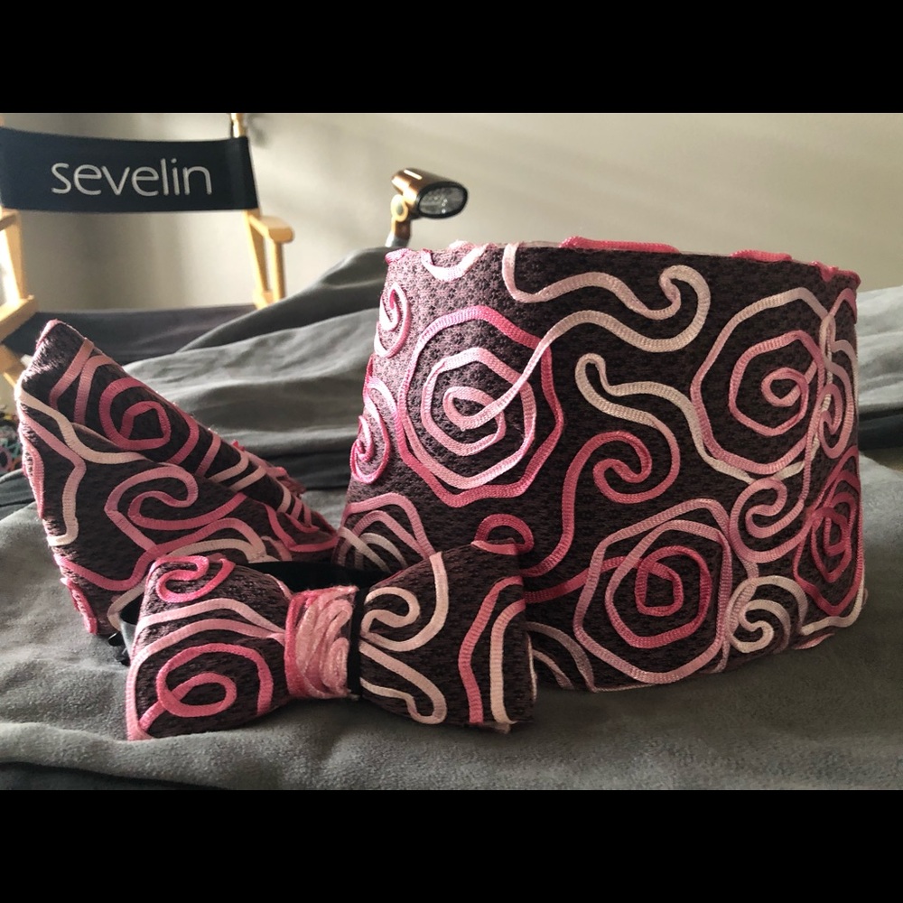 “Pink Swirl” Bowtie set /notBlackTies